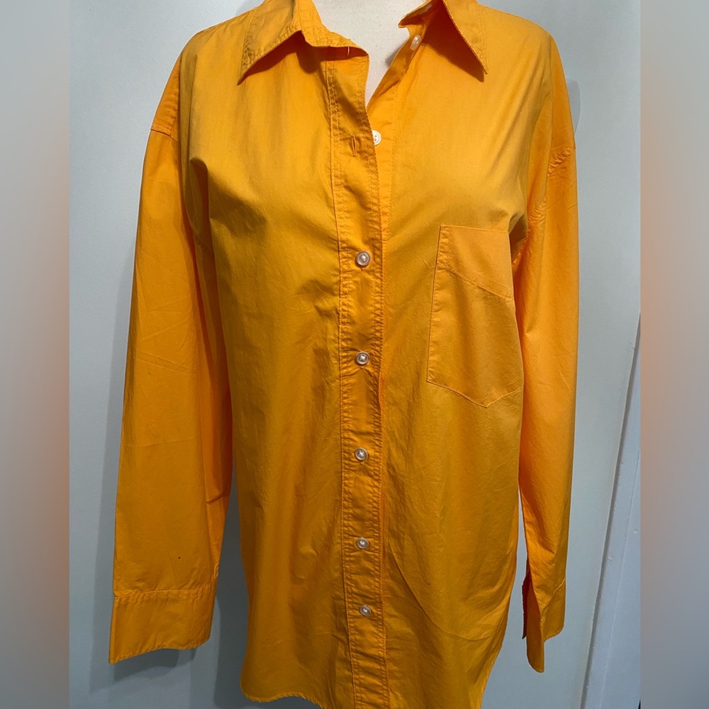 H&M Orange Long Sleeve Button Down Shirt - Size M - NEW